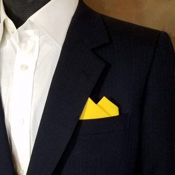 New - Sunflower Yellow Cotton Pre-Folded Pocket Square Handkerchief Insert - Picture 1 of 7